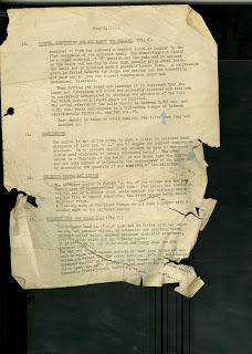 One of the extensive set of instructions relating to the main engine of the Arctic Corsair, showing wear-and-tear signs from a thirty year working life at sea.