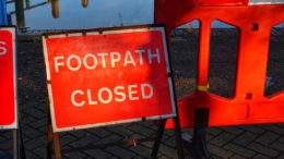 Footpath closed sign