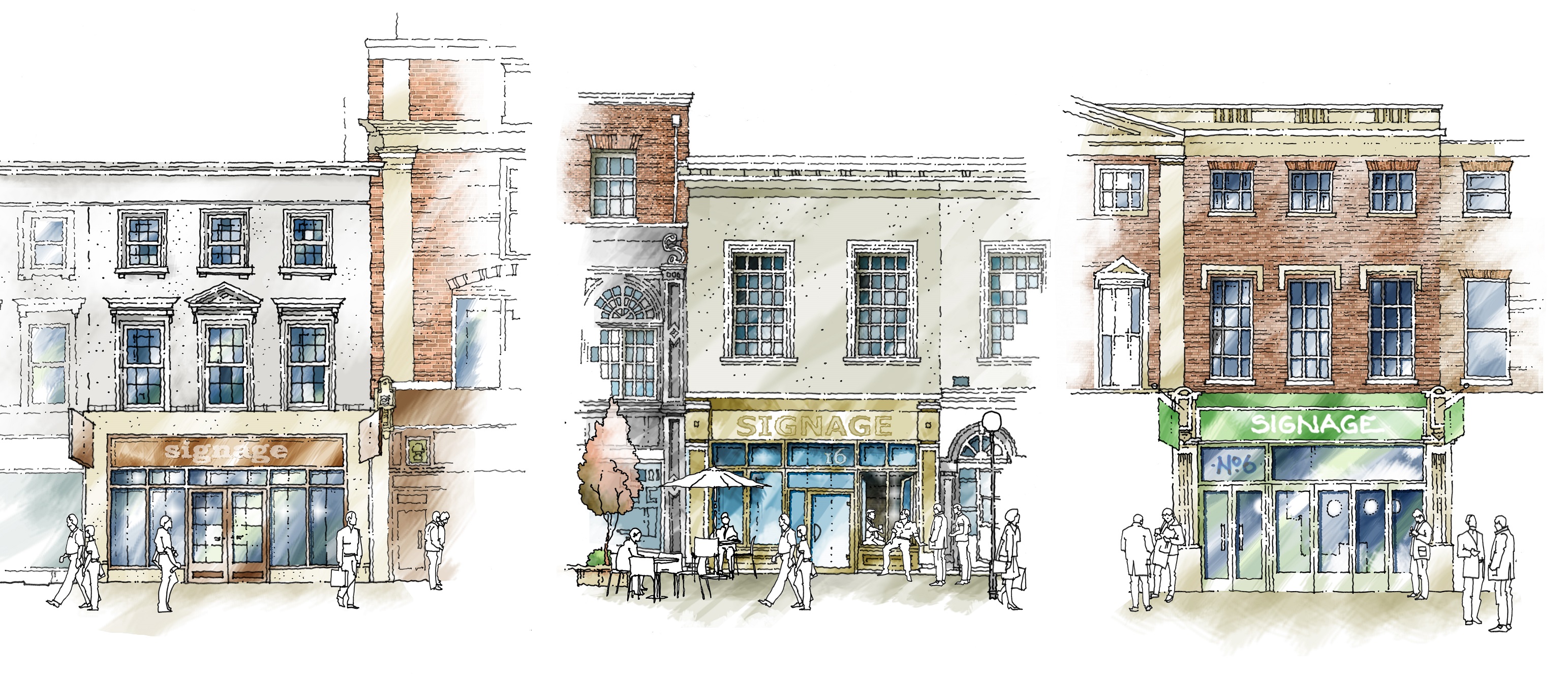 Concept sketches have been commissioned to show how the restoration of frontages to properties on Whitefriargate could be delivered.
