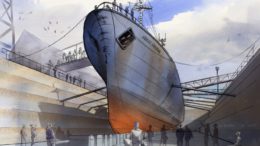 How the Arctic Corsair will look from the bottom of the dock at the North End Shipyard.