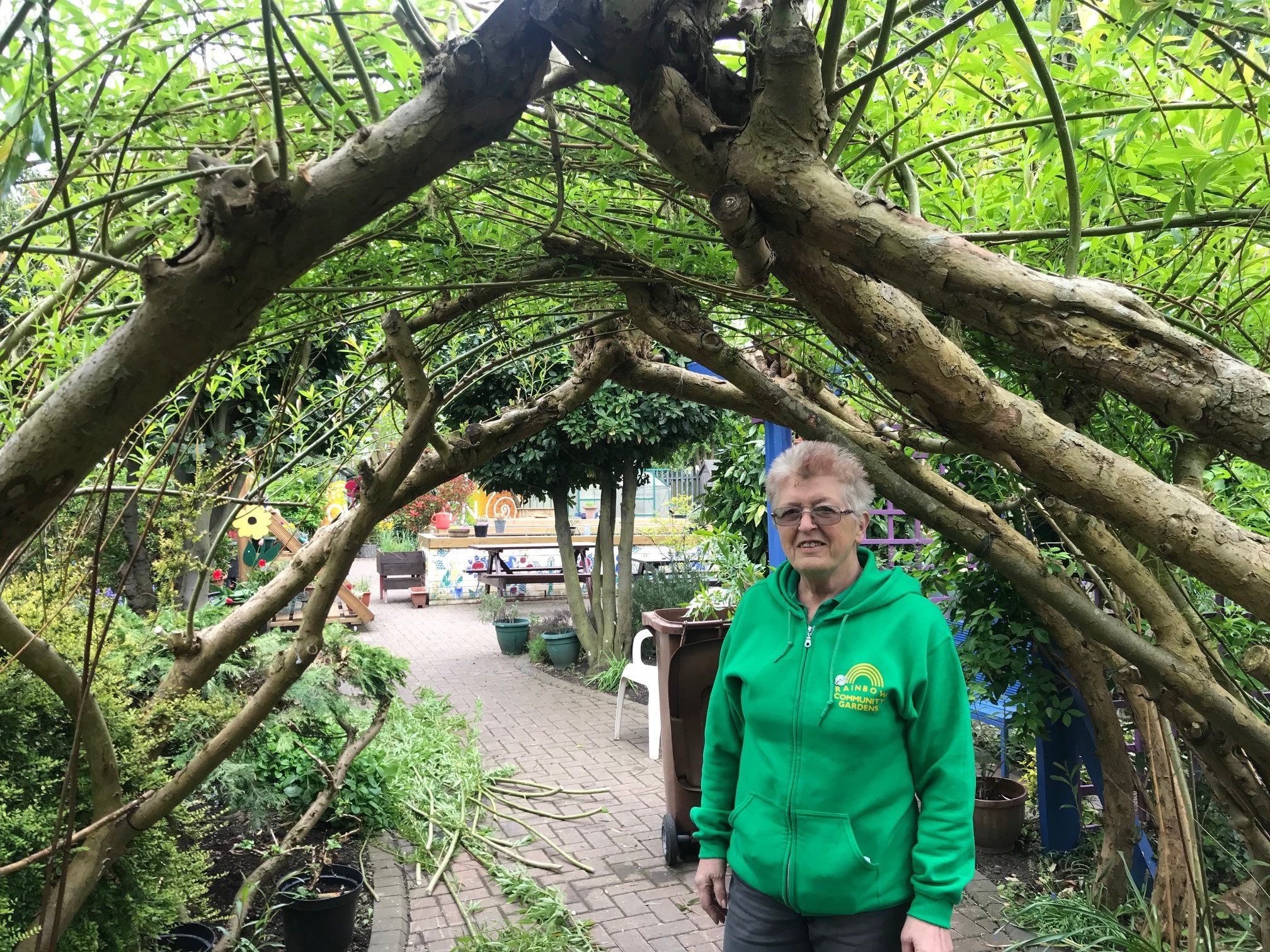 Founder of the rainbow garden, Jeannie Webster.