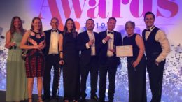 The Living with Water team after winning the Excellence in Collaboration Award at the British Quality Foundation Awards.