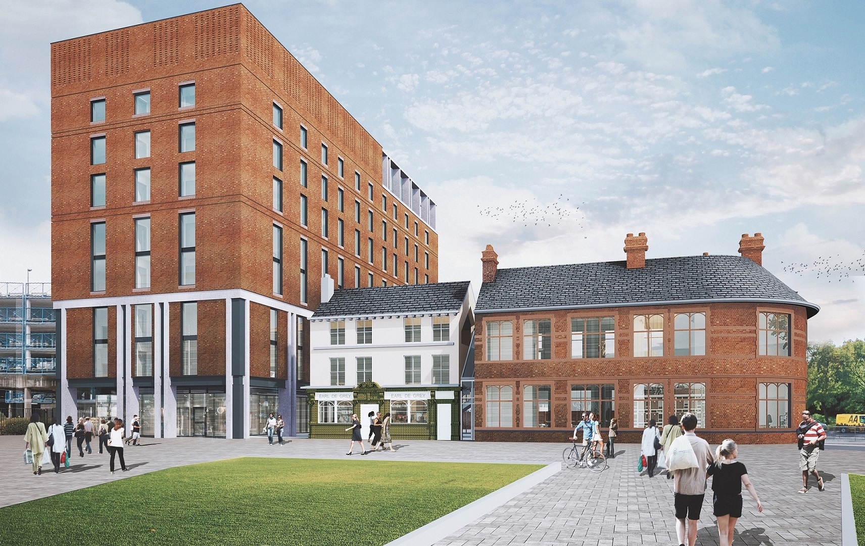 Plans for the new development include a nine-storey hotel with sky bar and roof terrace to the rear.