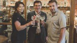 2: Councillor Daren Hale, Hull City Council’s Portfolio Holder for Economic Investment and Regeneration, pictured centre, joins Charlotte Bailey and Lee Kirman in tasting the new 57% Trawler Gin.