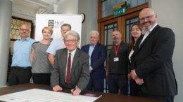 Hull City Council leader Stephen Brady signs the ‘Dying to Work’ Charter at the Guildhall. Above left to right: Neil Ware of GMB, Nikki Osborne of Unison, Dave Oglesby of GMB, Bill Adams of TUC, Dave Curtis of Unite, Jacqui Blesic of Hull City Council, Matt Jukes, chief executive of Hull City Council.