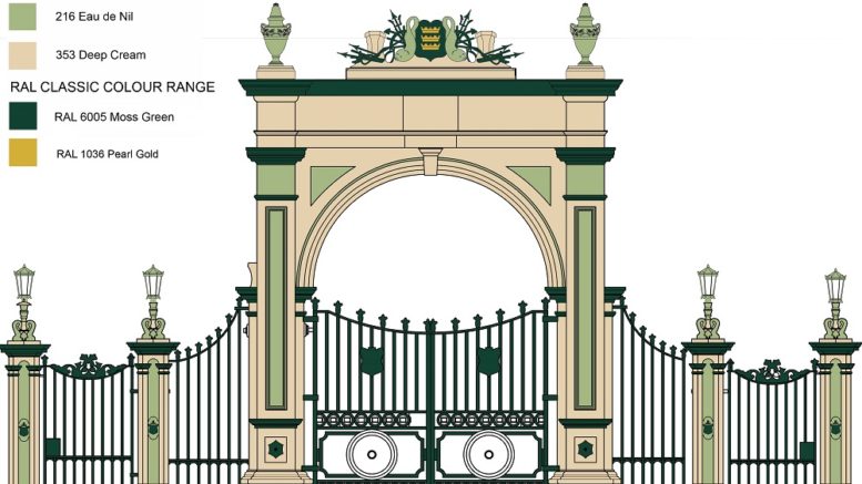 Pearson Park archway colour scheme