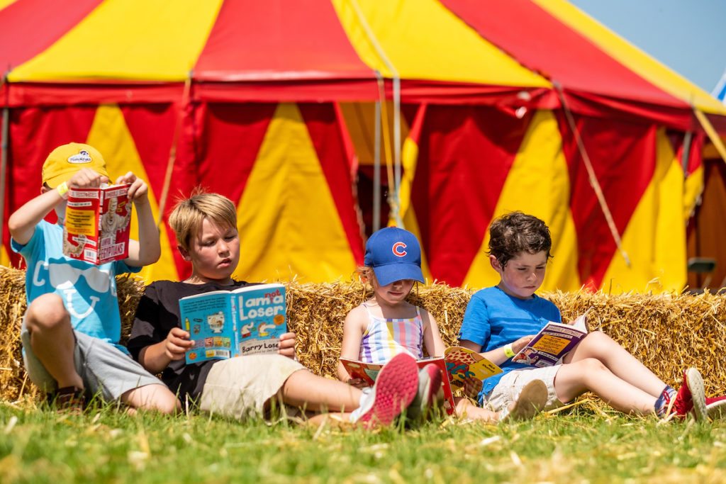 Children outside the big top at the Big Malarkey Festival. Picture: Jerome Whittingham @PhotoMoments