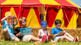 Children outside the big top at the Big Malarkey Festival. Picture: Jerome Whittingham @PhotoMoments