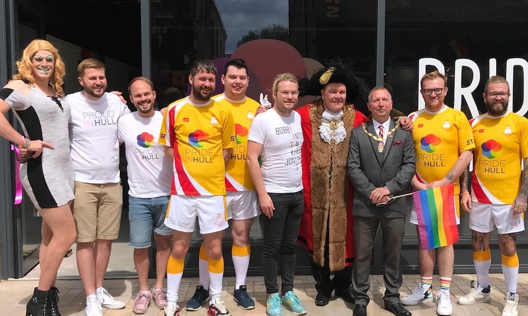 Councillor Steve Wilson, Lord Mayor and Admiral of the Humber, at a Pride in Hull pop-up in Humber Street. Picture courtesy of Pride in Hull
