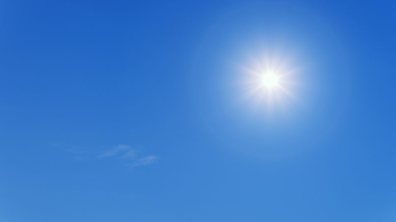 an image of a hot sun in a cloudless sky