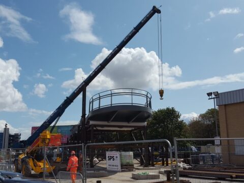 View article First pieces of A63 footbridge arrive in Hull