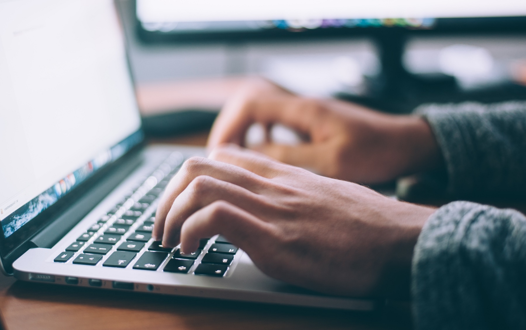 A person using a laptop