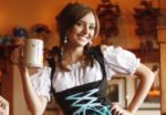 A girl in traditional Oktoberfest outfit