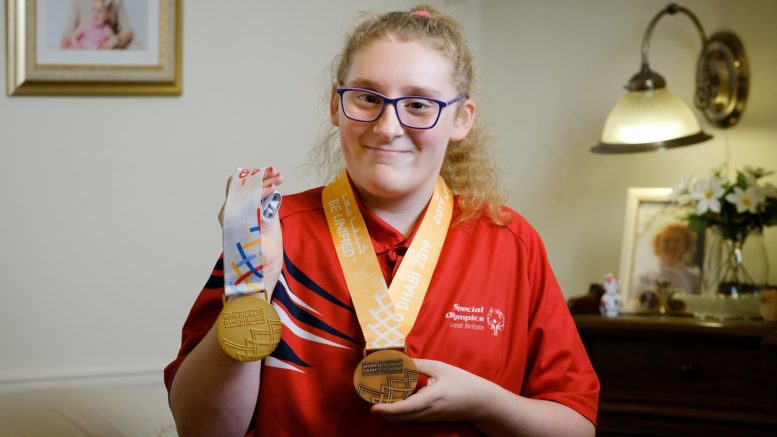 Sophie Carter, aged 15, is a Special Olympics gold medallist swimmer