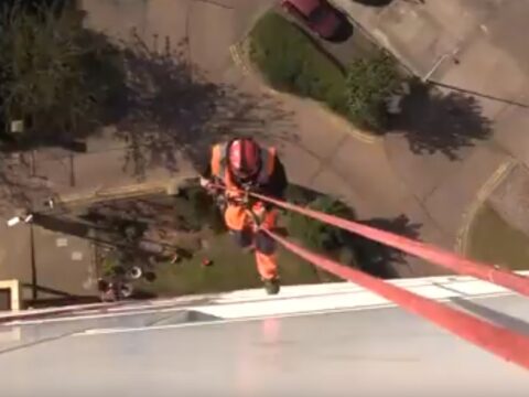 View article Meet abseilers defying gravity to keep Hull’s tower blocks clean