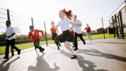Children in a school playground in Hull