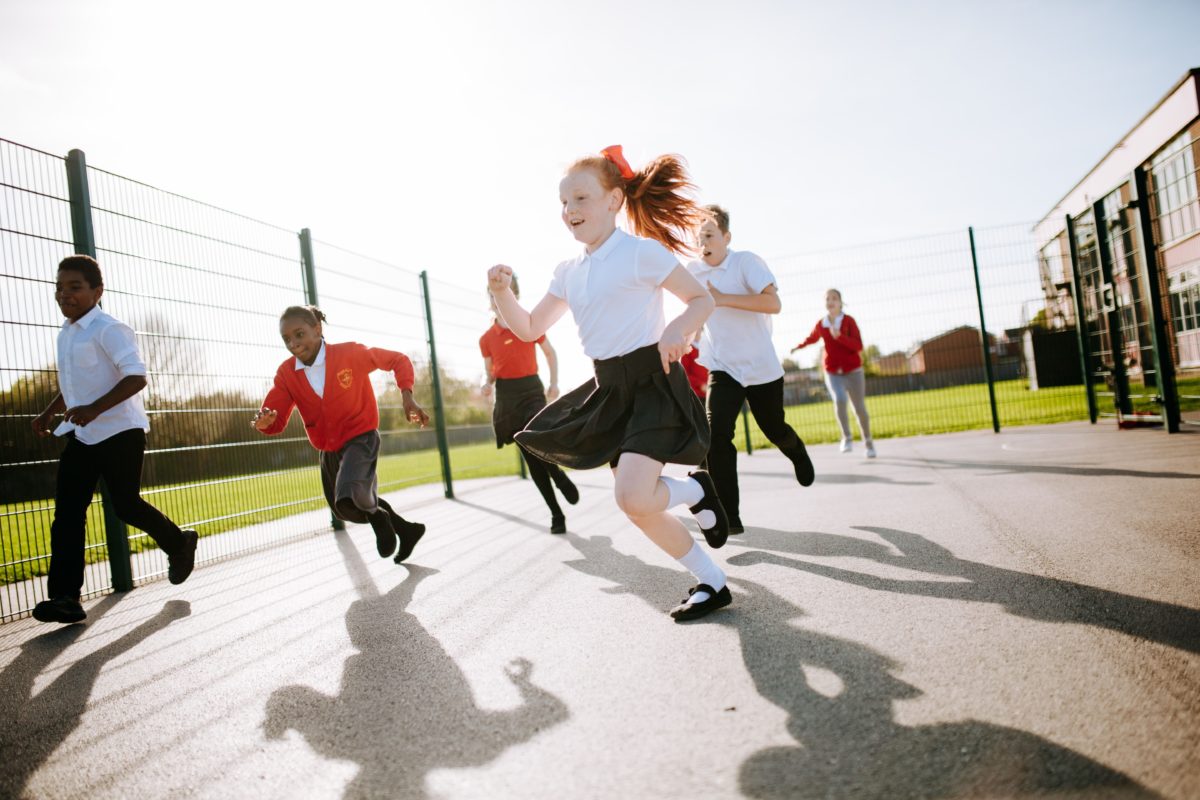 Children in a school playground in Hull