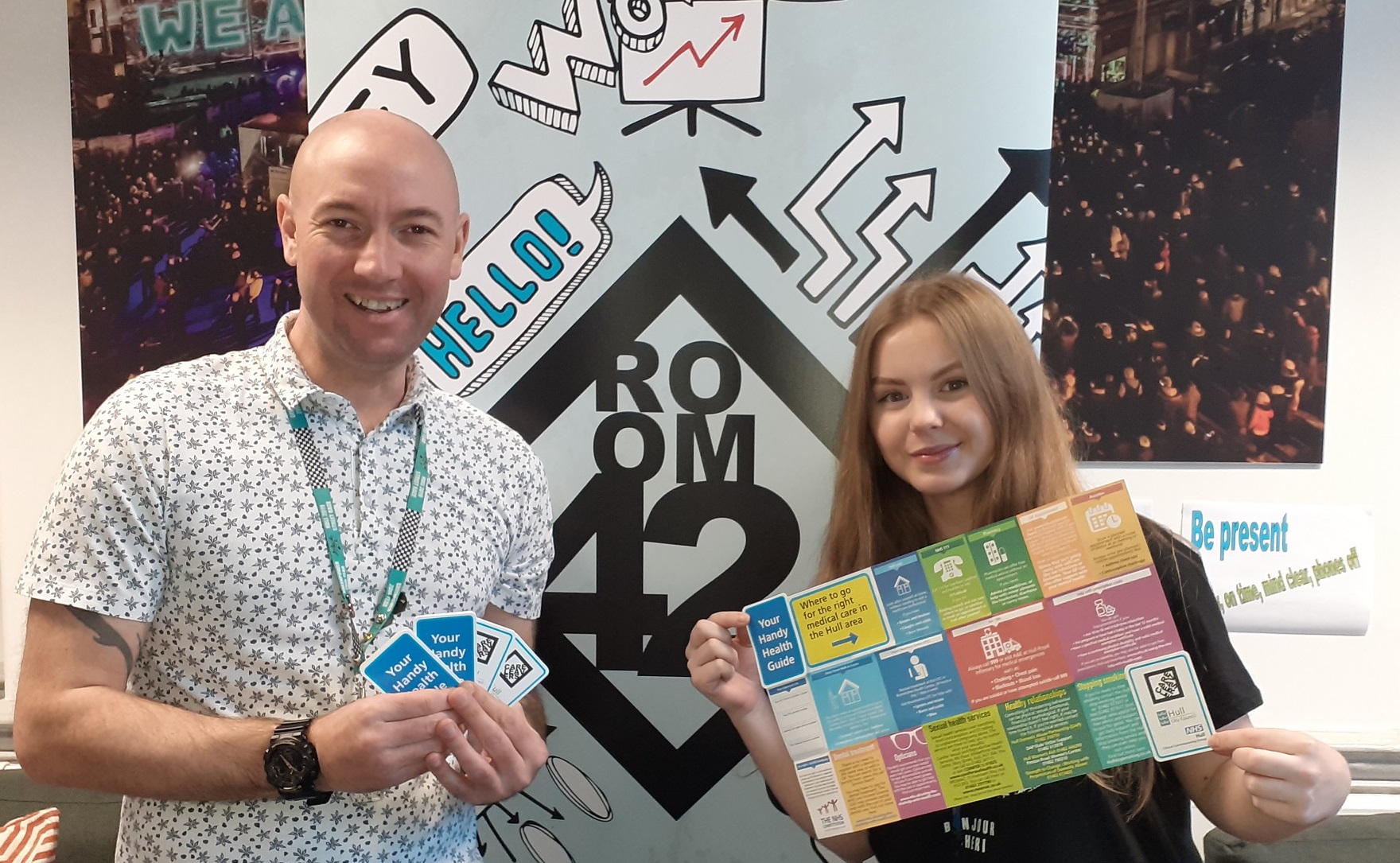 Phil Morris, personal advisor for the Care Leaver Team, and Care Leaver Champion Georgie Taylor.