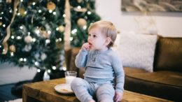 A child at home at Christmas