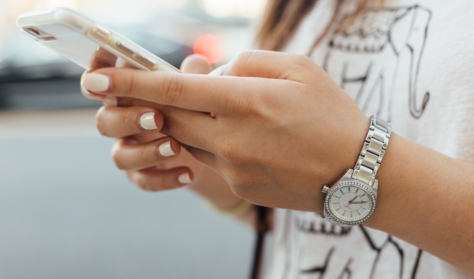 A woman using a mobile phone