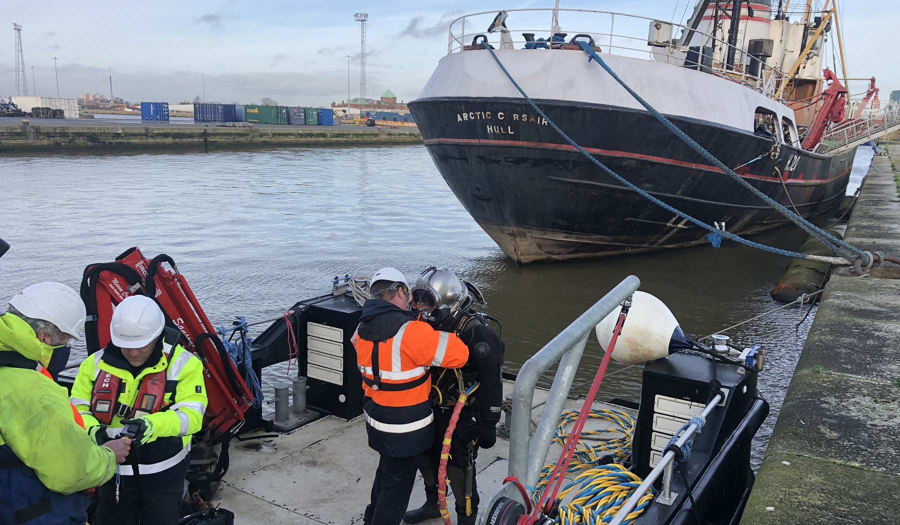 A dive survey looked at the condition of the hull of the Arctic Corsair.