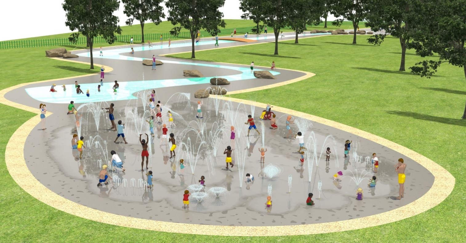 How the East Park splash pad will look after a redesign.