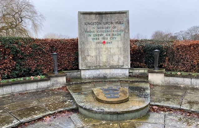 The Second World War Memorial Stone in the Northern Cemetery, Hull.