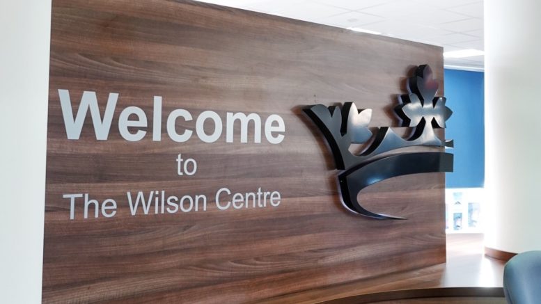 A sign for the Wilson Centre