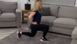 A fitness coach working out in a living room