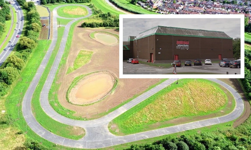 Ennerdale cycle track. Inset, Ennerdale Leisure Centre.