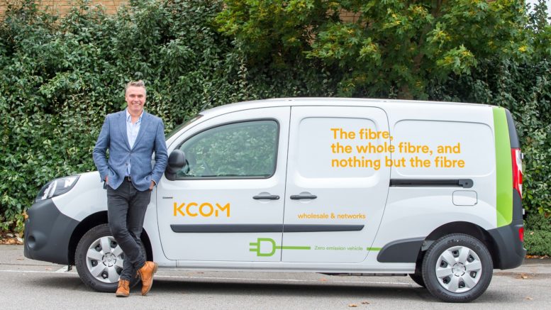 Tim Shaw, managing director of KCOM Wholesale & Networks, with a van from the new fleet.