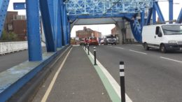 North Bridge cycle lanes