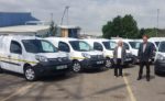 Councillor Rosie Nicola, Portfolio Holder for Environmental Services, and Councillor Daren Hale, Leader of Hull City Council, with some of the council's electric fleet.