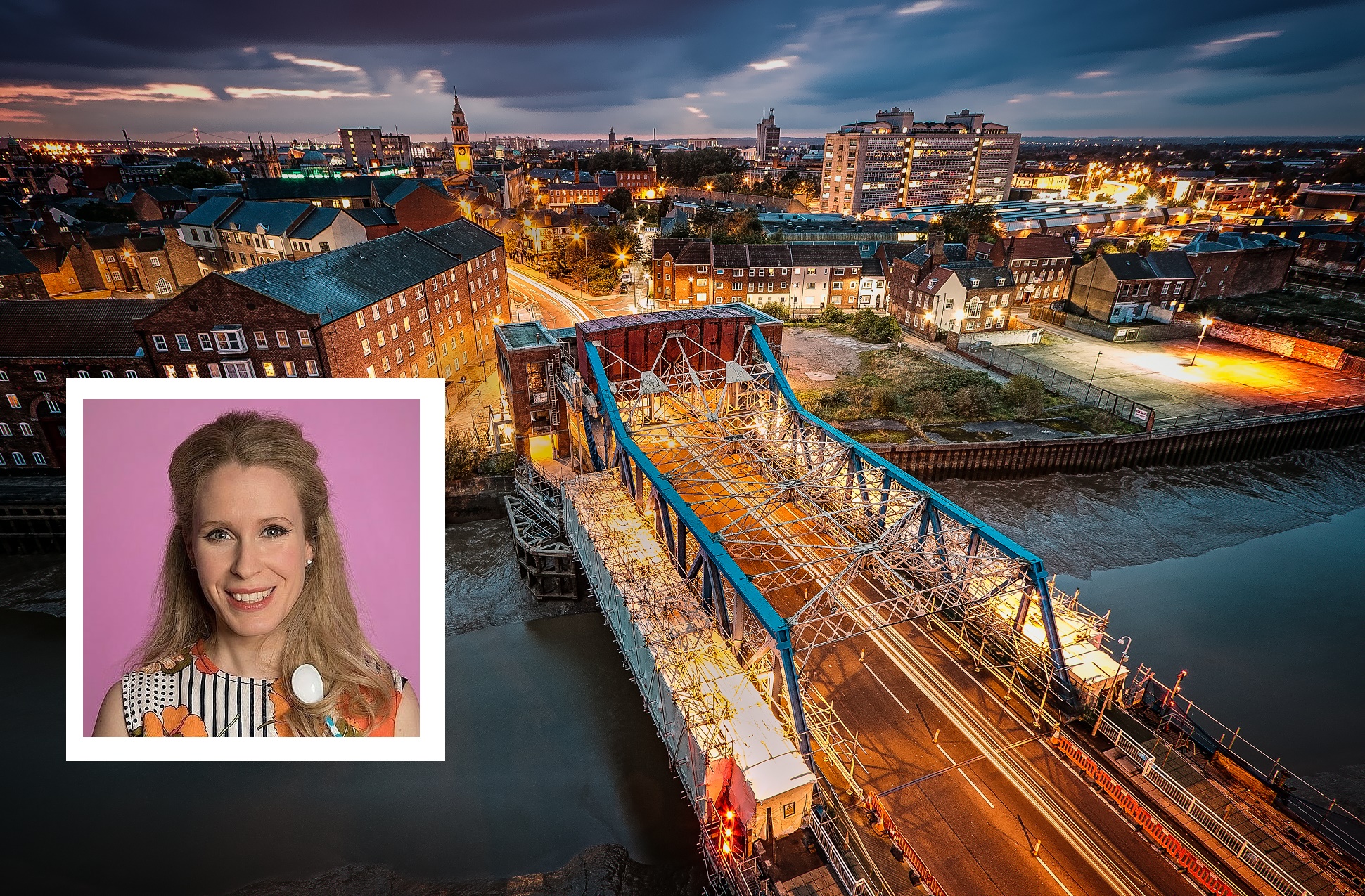 Hull from above. Inset, Lucy Beaumont.