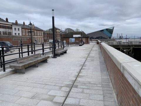 View article Vital flood defences at Victoria Pier completed