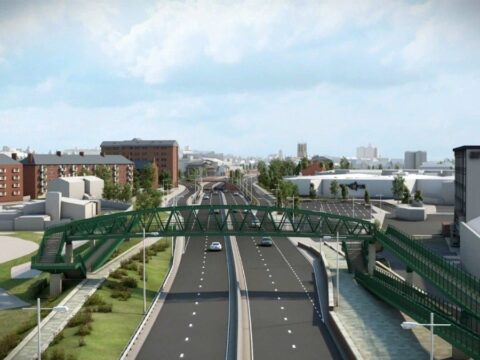 View article New footbridge to be lifted into place over A63
