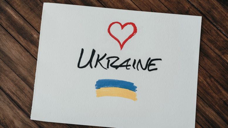 Ukraine flag with heart