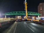 A63 footbridge is lifted into place