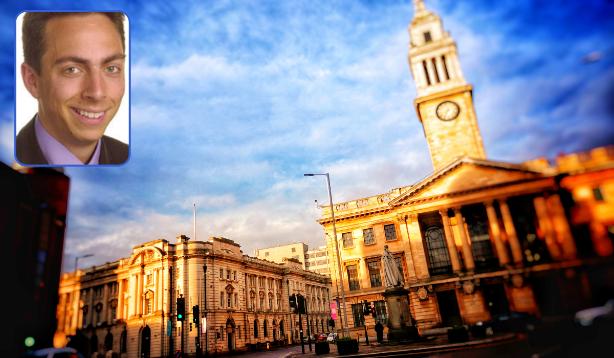 Councillor Mike Ross and the Guildhall.