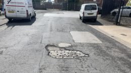 A Wincolmlee road surface in poor condition