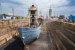 Spurn Lightship and Arctic Corsair in the dry-dock together for the first time