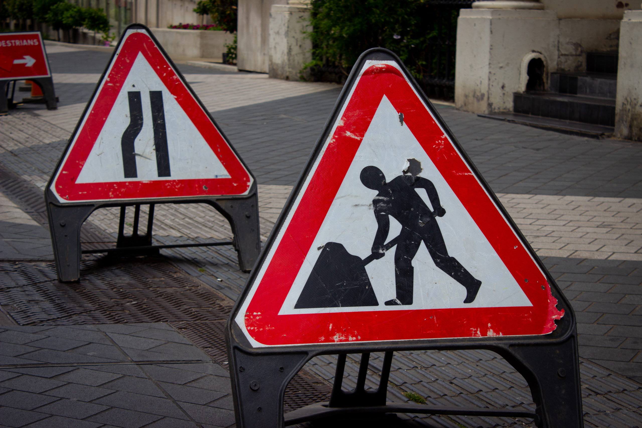 Roadworks signs