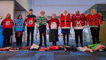 Hull City Council's waste management, policy and partnerships team with the donated Christmas jumpers.