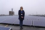 Councillor Julia Conner, portfolio holder for Environment and Climate Change Lead at Hull City Council with the solar PV on the Pryme Street Car Park.