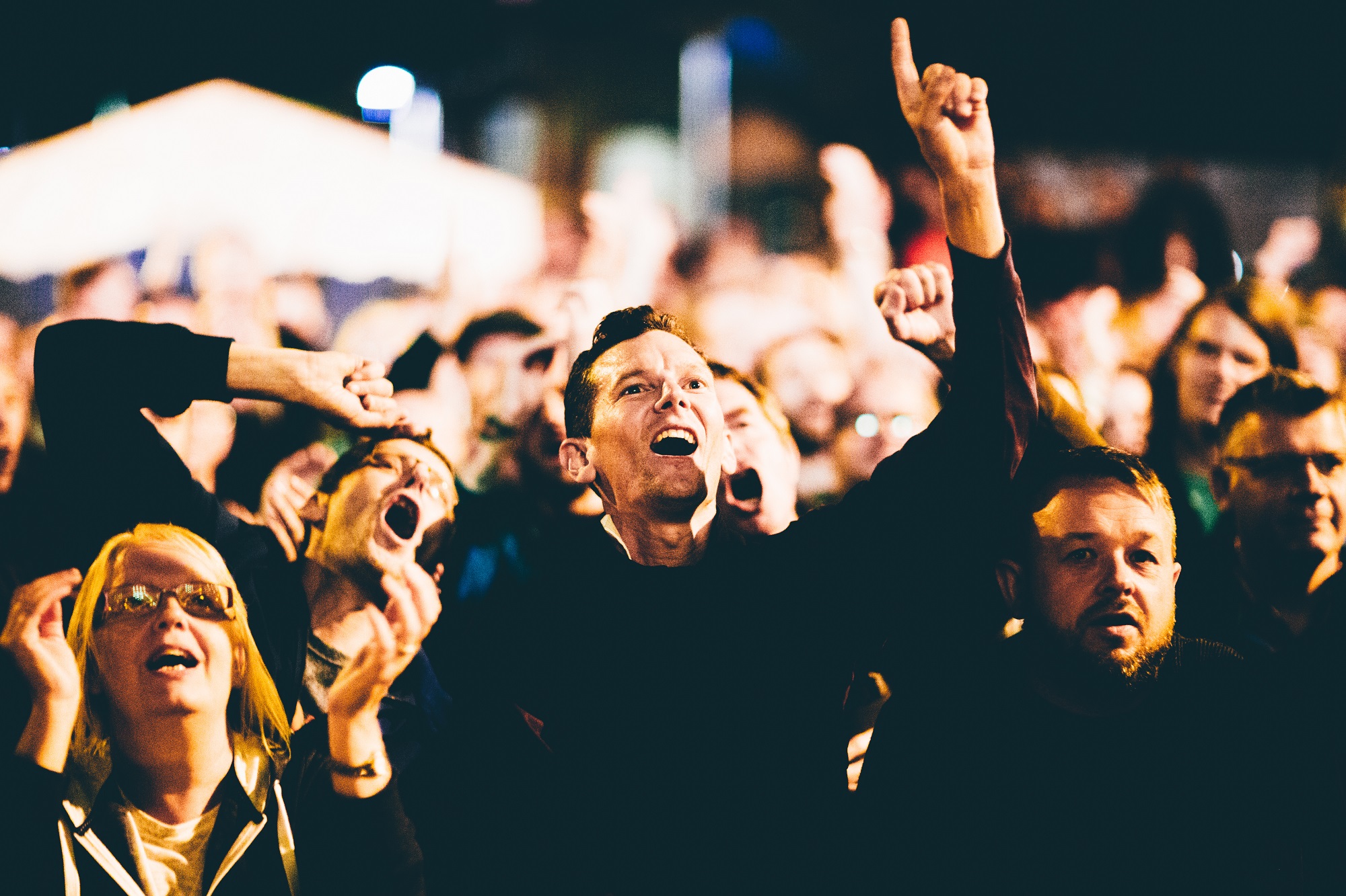 A cheering Crowd from Freedom Festival in Hull