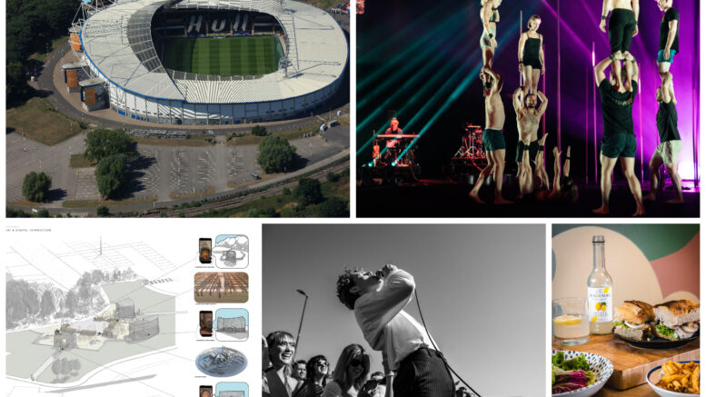 Images of the MKM Stadium, Freedom Festival 2022, Humber Street Sesh, South Blockhouse plans and Hearth in Trinity Square.