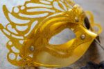 A gold mardi gras mask