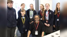 St Mary's College students with Sumit Sarkar from Wild in Art.