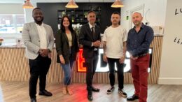 Funds launched for musicians and creative people in Hull. From left to right, Antonio Tombanane (Founder & CEO, The Edge Hub), Elly Taylor (Operations Director, The Edge Hub), Councillor Mike Ross (Leader, Hull City Council), Stew Baxter (Director, Hinterland Creative), and Shaun Larvin (Founder & Chairman, The Edge Hub).
