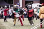 Knights in armour put on a display of their skills